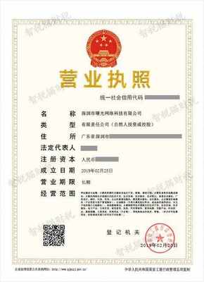 公司注册代办理案例-深圳市曙光网络科技代办案例