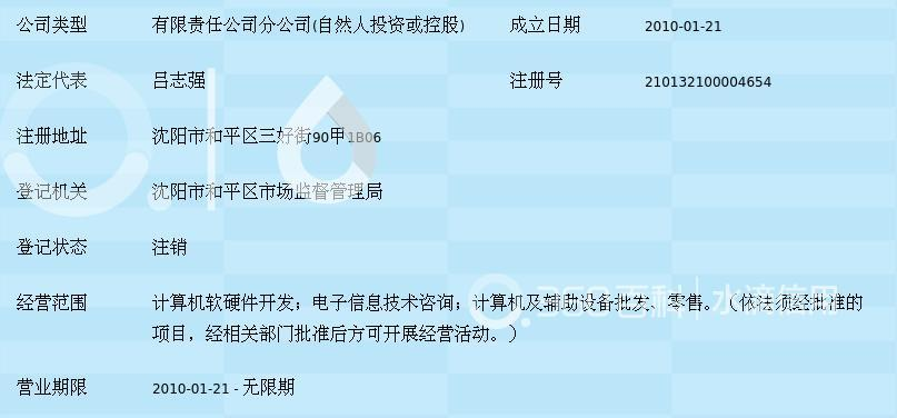 沈阳神州天海科技信息第三分公司